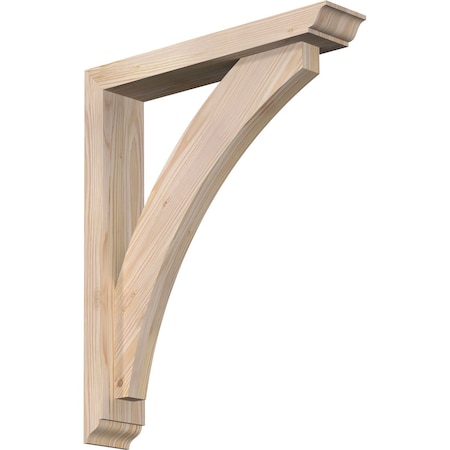 Ekena Millwork Thorton Traditional Smooth Bracket w/ Offset Brace, Douglas Fir, 3 1/2"W x 18"D x 22"H BKT0402X18X22THR01SDF